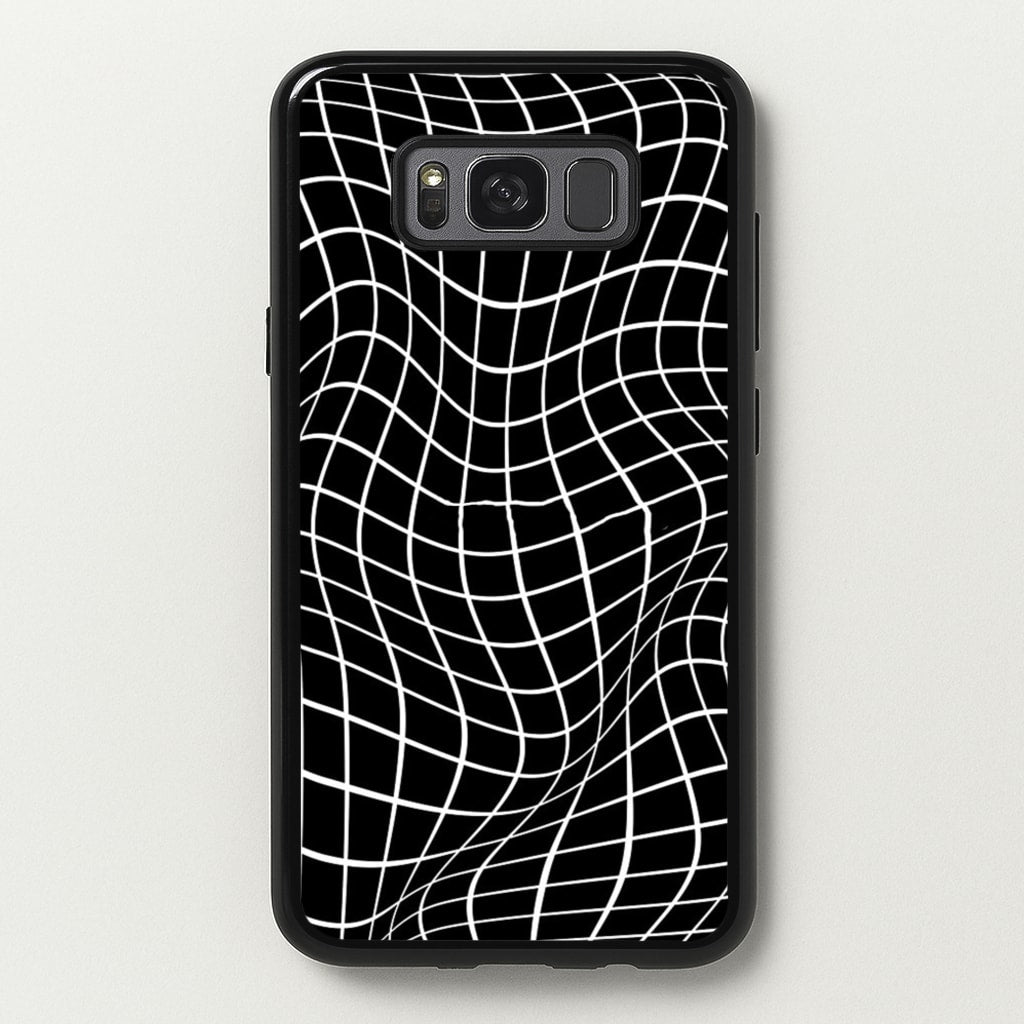 Black Wavy Grid Pattern - Phone Case for Galaxy S8