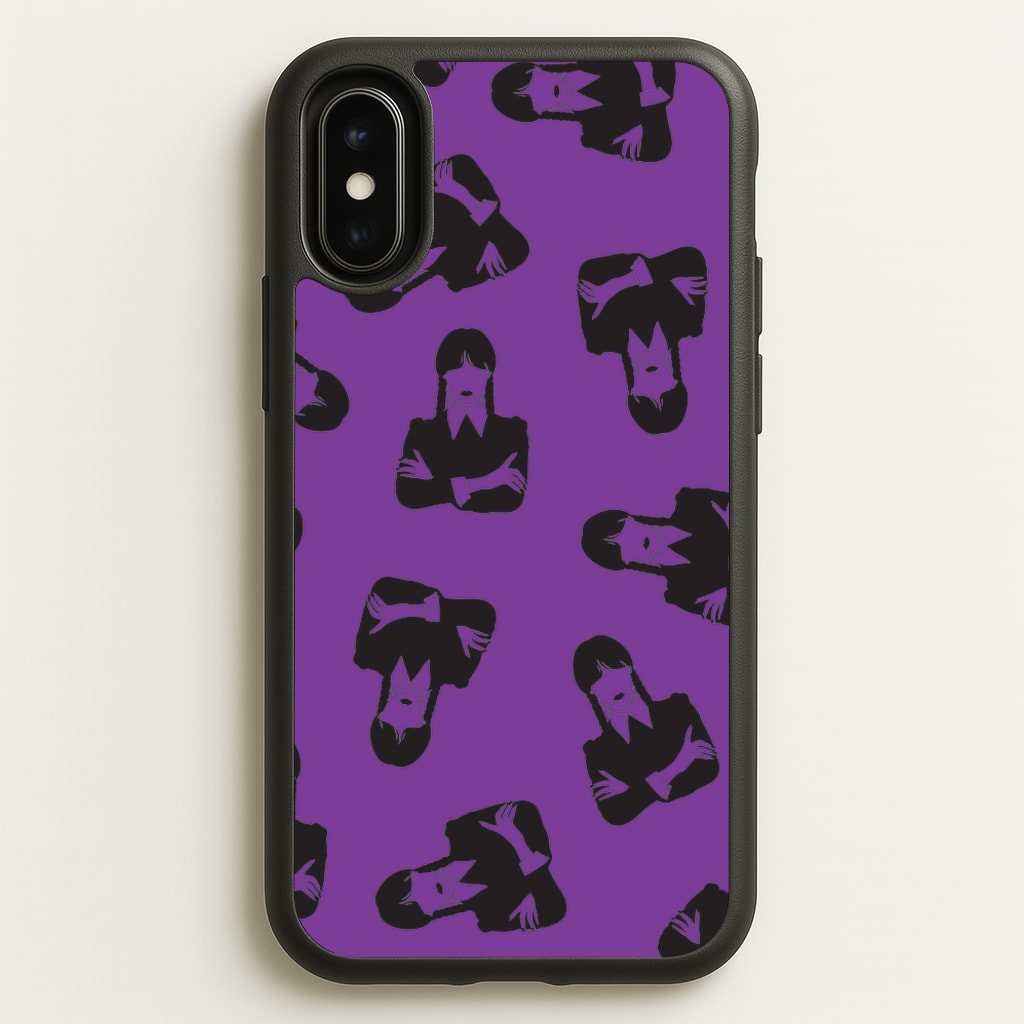 Addams Pattern - Wednesday Phone Case for iPhone X / XS
