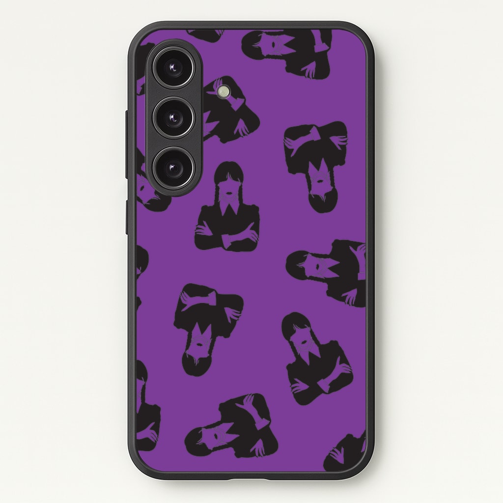 Addams Pattern - Wednesday Phone Case for Galaxy S24 Plus