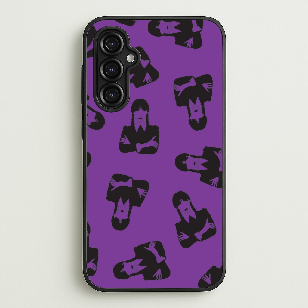 Addams Pattern - Wednesday Phone Case for Galaxy A14