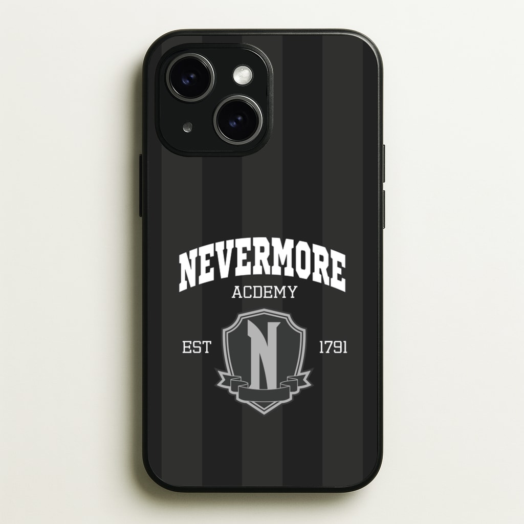 Addams Academy Gray - Wednesday Phone Case for iPhone 15