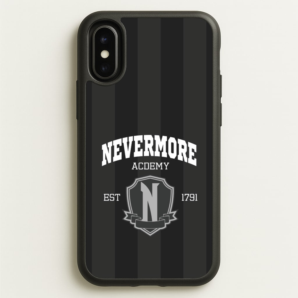 Addams Academy Gray - Wednesday Phone Case for iPhone X / XS