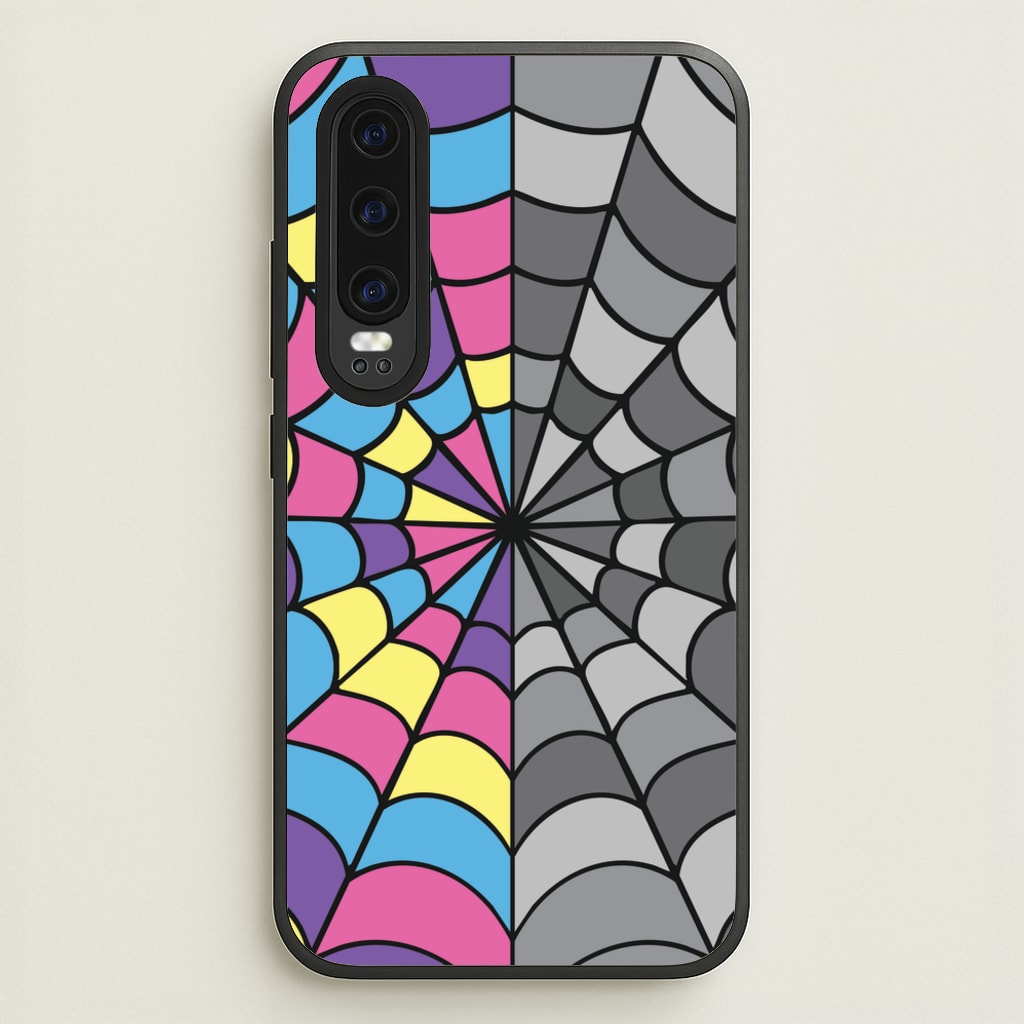 Colourful And Gray Spiderweb - Wednesday Phone Case for Huawei P30