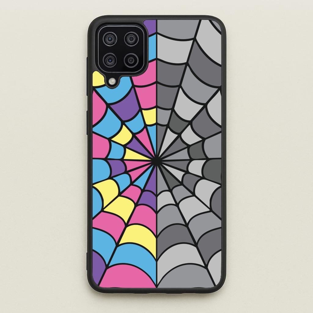Colourful And Gray Spiderweb - Wednesday Phone Case for Galaxy A12