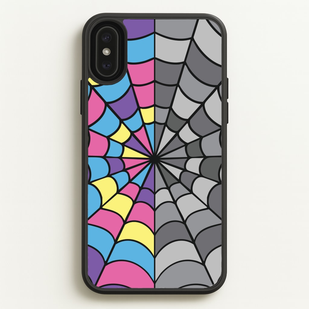 Colourful And Gray Spiderweb - Wednesday Phone Case for iPhone XS Max