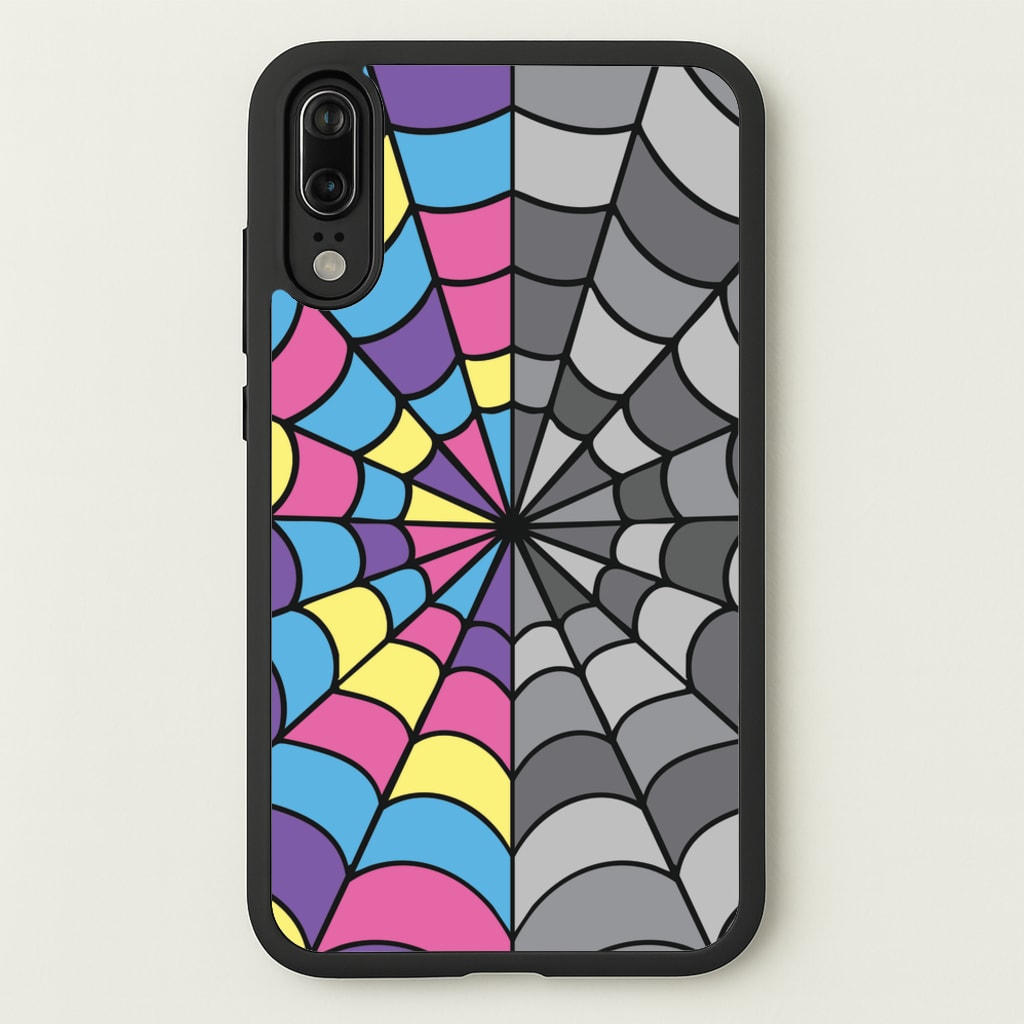 Colourful And Gray Spiderweb - Wednesday Phone Case for Huawei P20