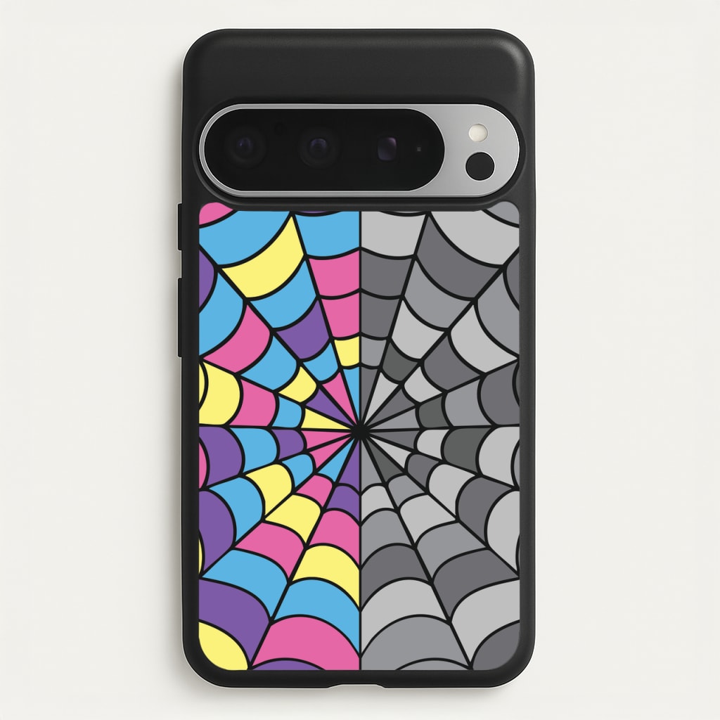 Colourful And Gray Spiderweb - Wednesday Phone Case for Google Pixel 9 Pro XL