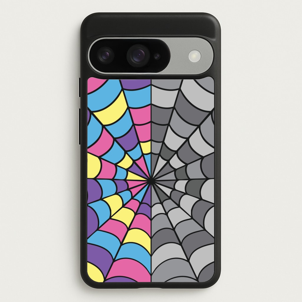 Colourful And Gray Spiderweb Phone Case for Google Pixel 10 / 10 Pro