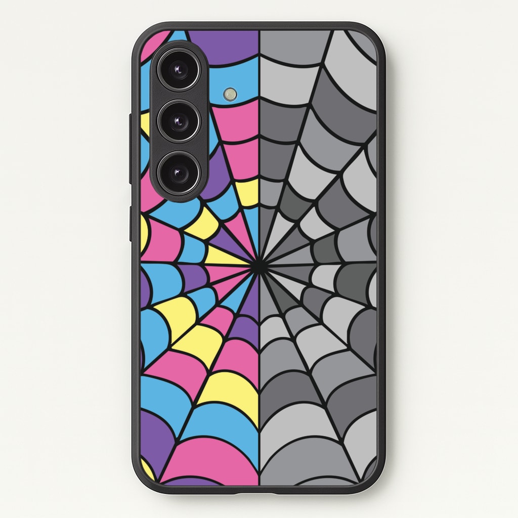 Colourful And Gray Spiderweb - Wednesday Phone Case for Galaxy S24