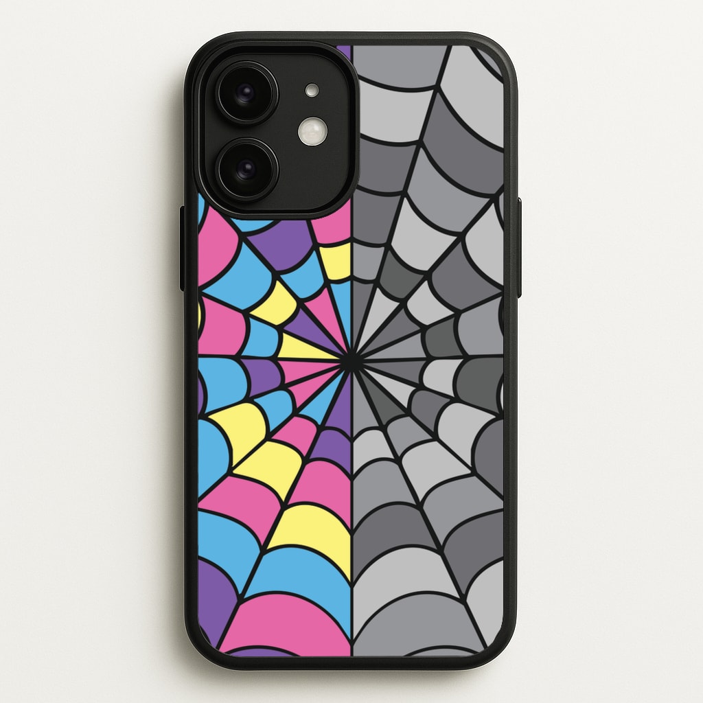 Colourful And Gray Spiderweb - Wednesday Phone Case for iPhone 11