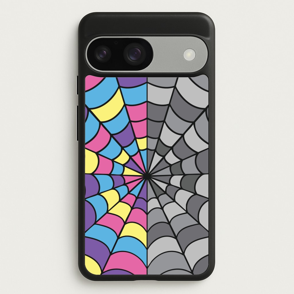 Colourful And Gray Spiderweb - Wednesday Phone Case for Google Pixel 9 / 9 Pro
