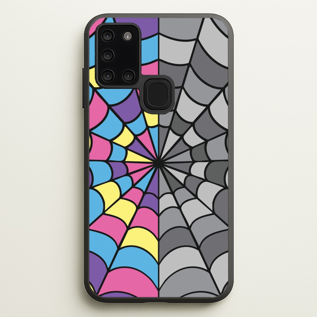 Colourful And Gray Spiderweb - Wednesday Phone Case for Galaxy A21s