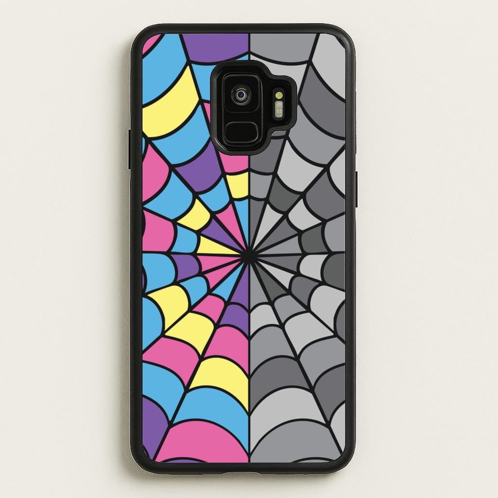 Colourful And Gray Spiderweb - Wednesday Phone Case for Galaxy S9