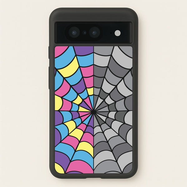 Colourful And Gray Spiderweb - Wednesday Phone Case for Google Pixel 8