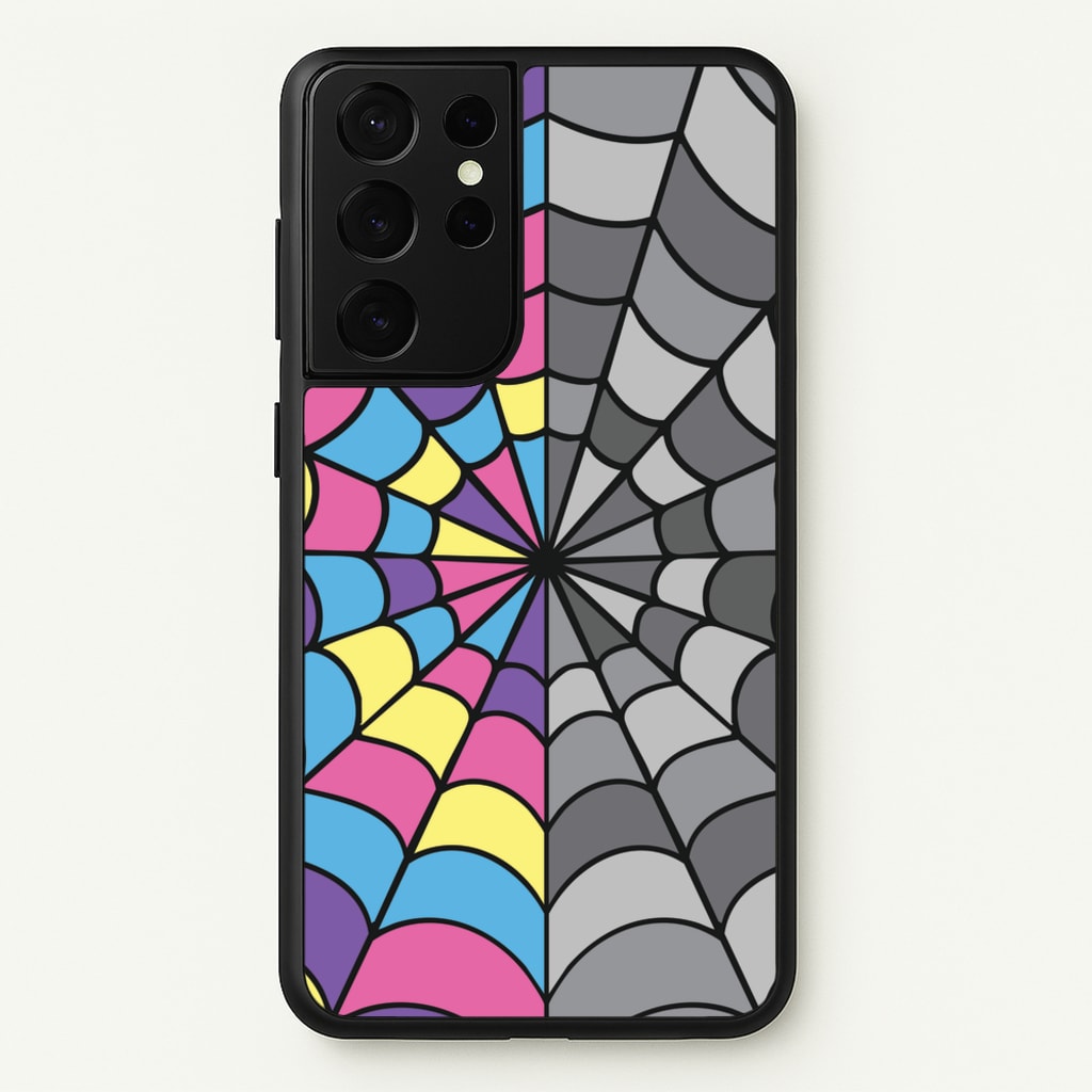 Colourful And Gray Spiderweb - Wednesday Phone Case for Galaxy S21 Ultra