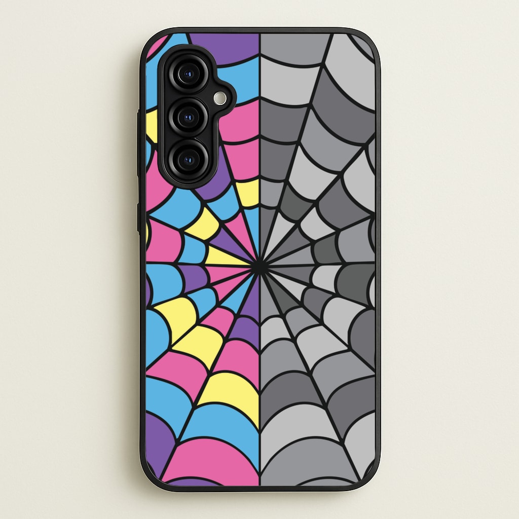 Colourful And Gray Spiderweb - Wednesday Phone Case for Galaxy A54