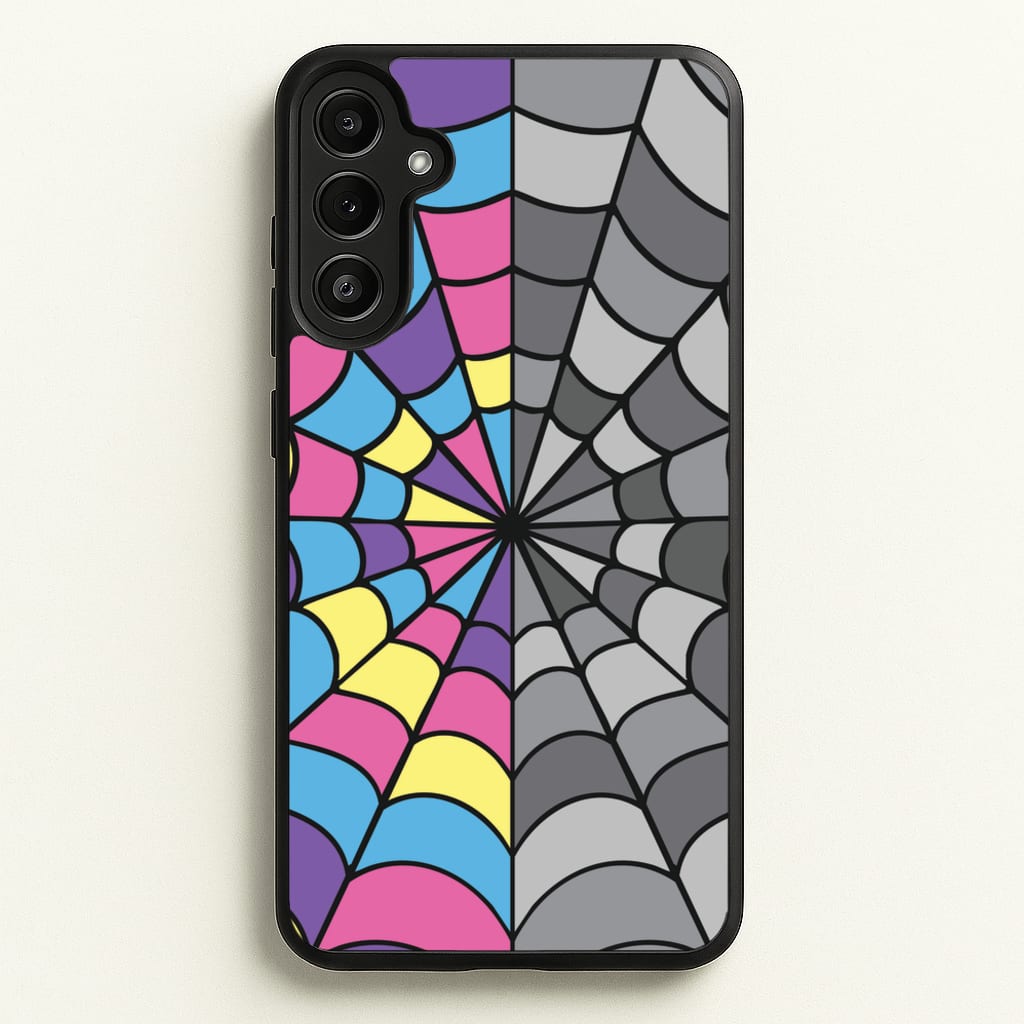 Colourful And Gray Spiderweb - Wednesday Phone Case for Galaxy A36