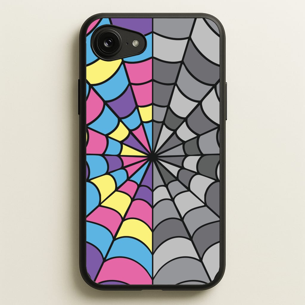 Colourful And Gray Spiderweb - Wednesday Phone Case for iPhone 16e