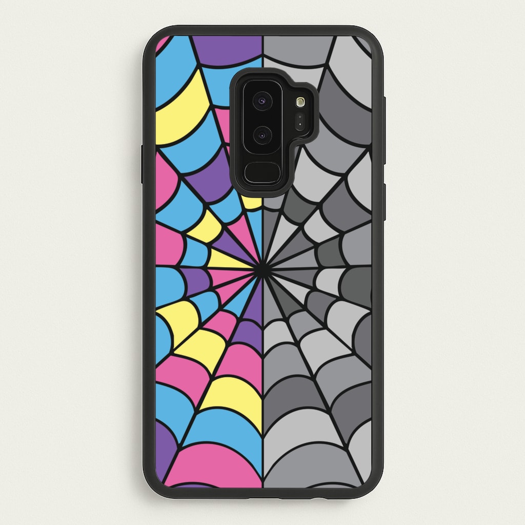 Colourful And Gray Spiderweb - Wednesday Phone Case for Galaxy S9 Plus