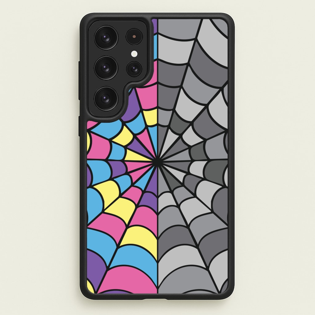 Colourful And Gray Spiderweb - Wednesday Phone Case for Galaxy S23 Ultra