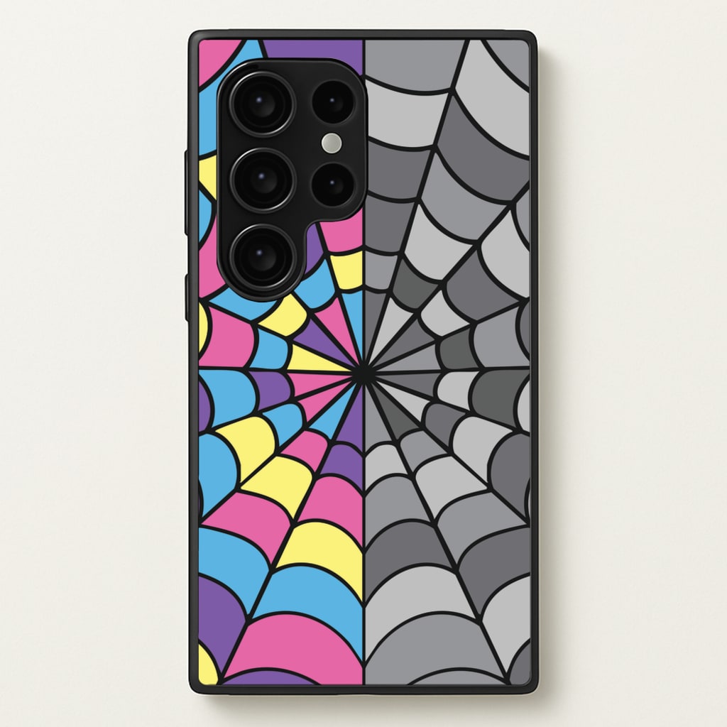 Colourful And Gray Spiderweb - Wednesday Phone Case for Galaxy S24 Ultra