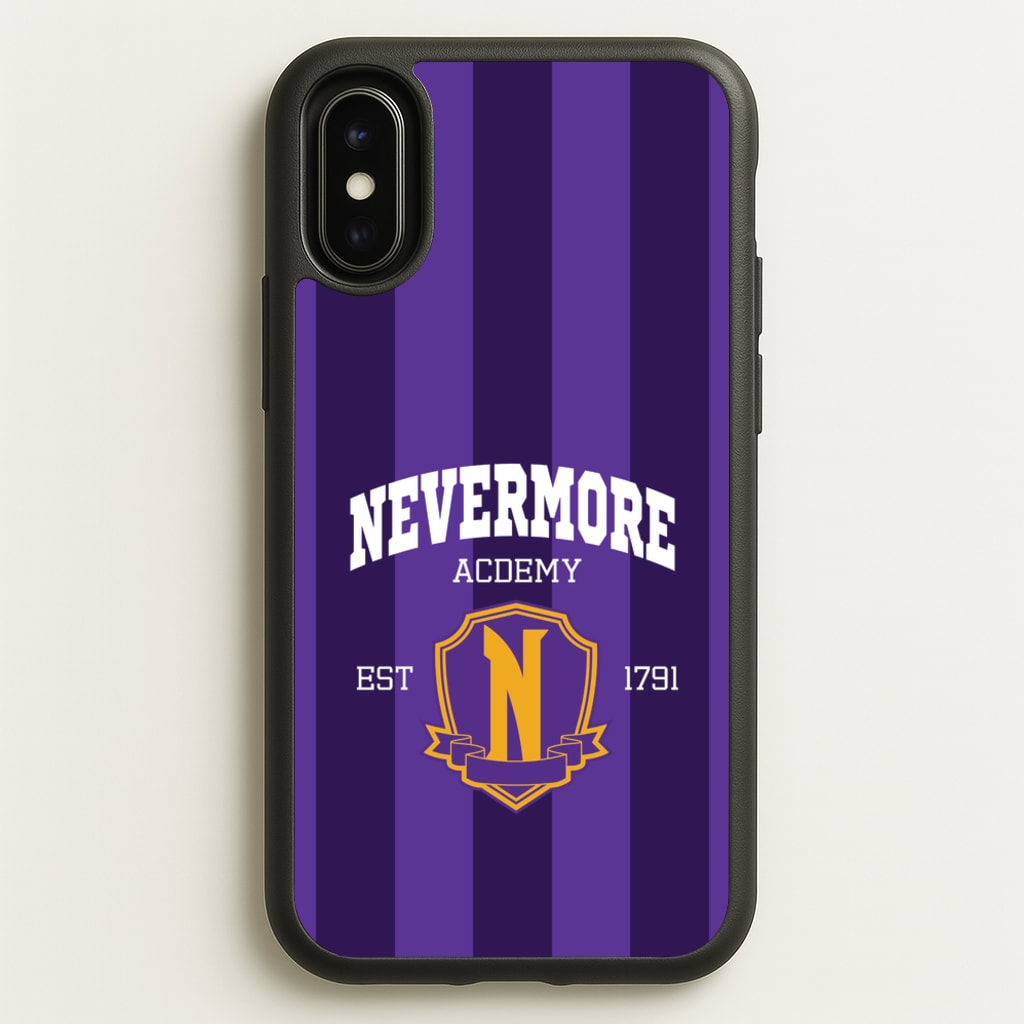 Addams Academy Purple - Wednesday Phone Case for iPhone X / XS