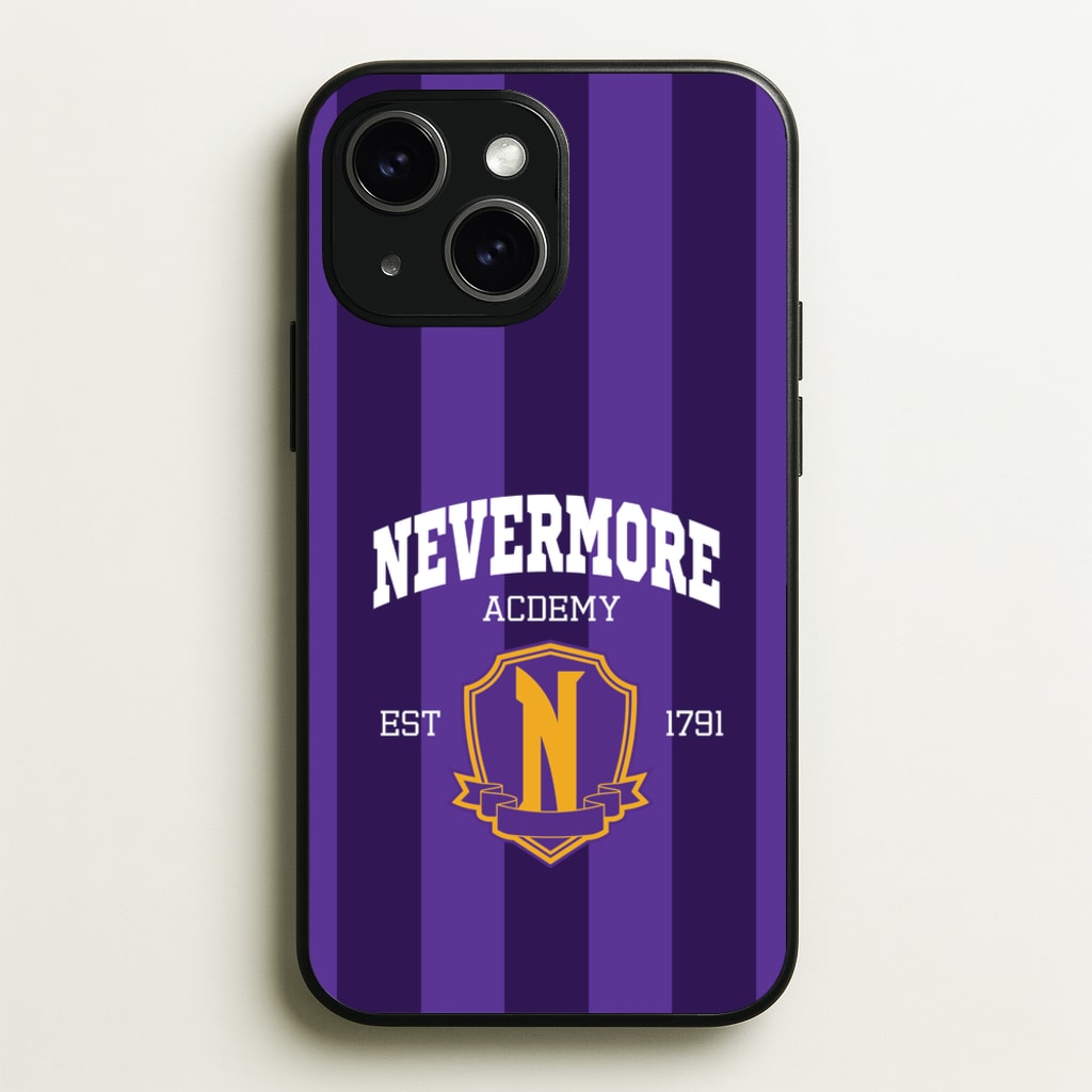 Addams Academy Purple - Wednesday Phone Case for iPhone 15