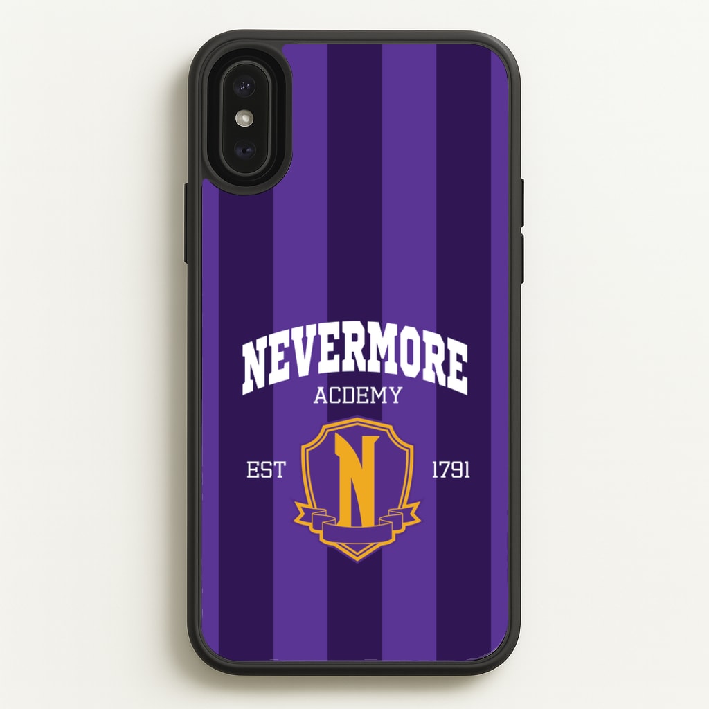Addams Academy Purple - Wednesday Phone Case for iPhone XS Max