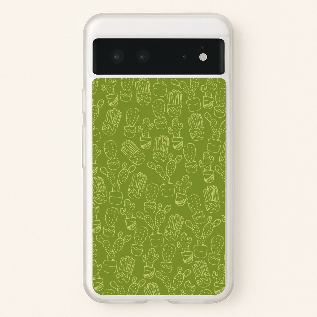 Green And Yellow Cacti - Western - Western Phone Case for Google Pixel 6
