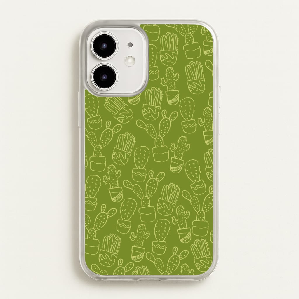 Green And Yellow Cacti - Western - Western Phone Case for iPhone 12 Mini