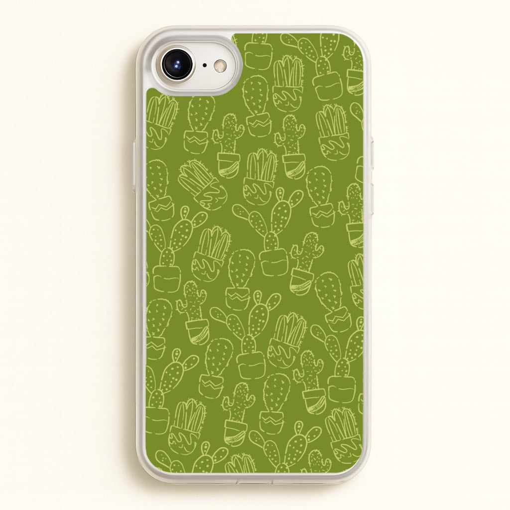 Green And Yellow Cacti - Western - Western Phone Case for iPhone 6 Plus / 7 Plus / 8 Plus