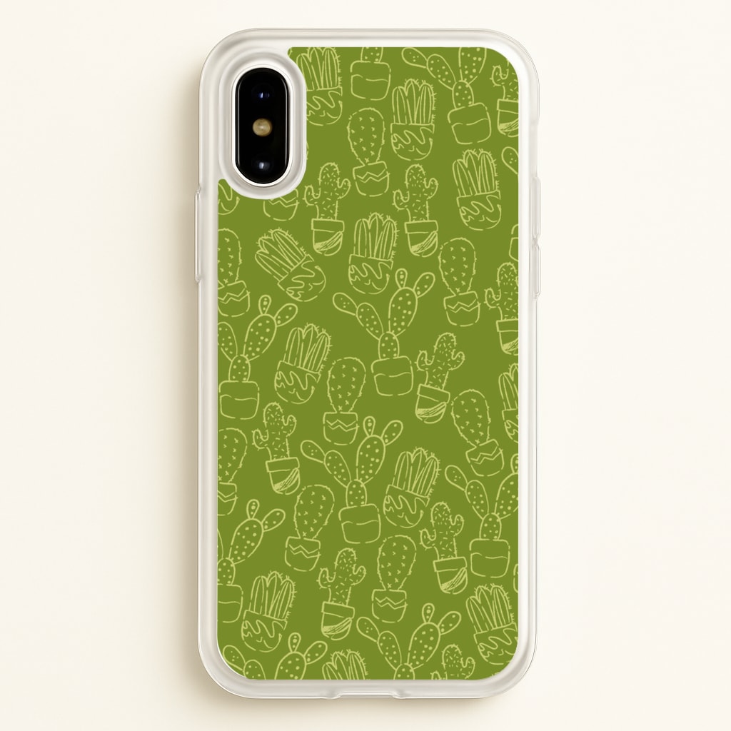 Green And Yellow Cacti - Western - Western Phone Case for iPhone X / XS