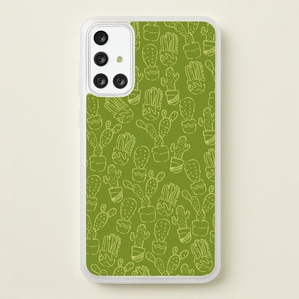 Green And Yellow Cacti - Western - Western Phone Case for Galaxy A71