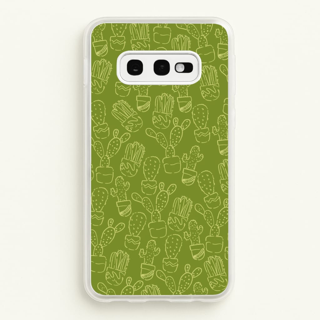 Green And Yellow Cacti - Western - Western Phone Case for Galaxy S10e