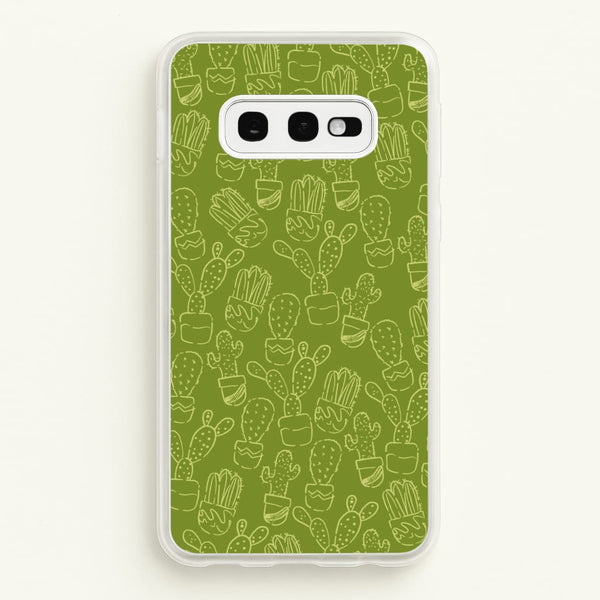 Green And Yellow Cacti - Western - Western Phone Case for Galaxy S10e