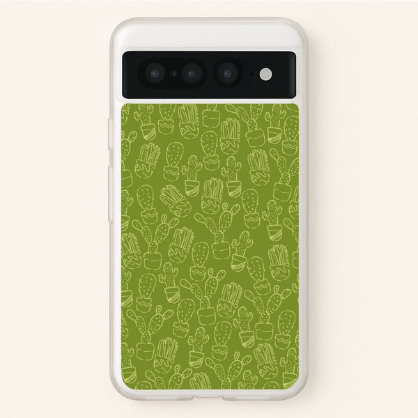 Green And Yellow Cacti - Western - Western Phone Case for Google Pixel 7 Pro