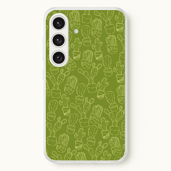 Green And Yellow Cacti - Western - Western Phone Case for Galaxy S25 Plus