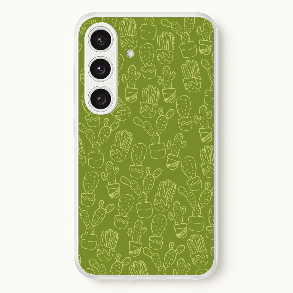 Green And Yellow Cacti - Western - Western Phone Case for Galaxy S25