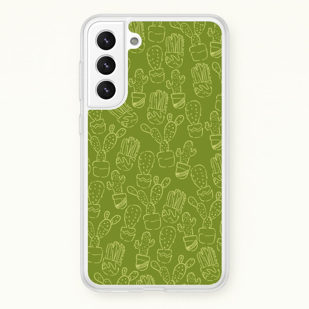 Green And Yellow Cacti - Western - Western Phone Case for Galaxy S21FE