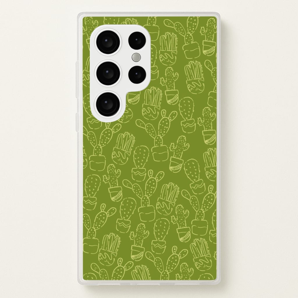 Green And Yellow Cacti - Western - Western Phone Case for Galaxy S24 Ultra