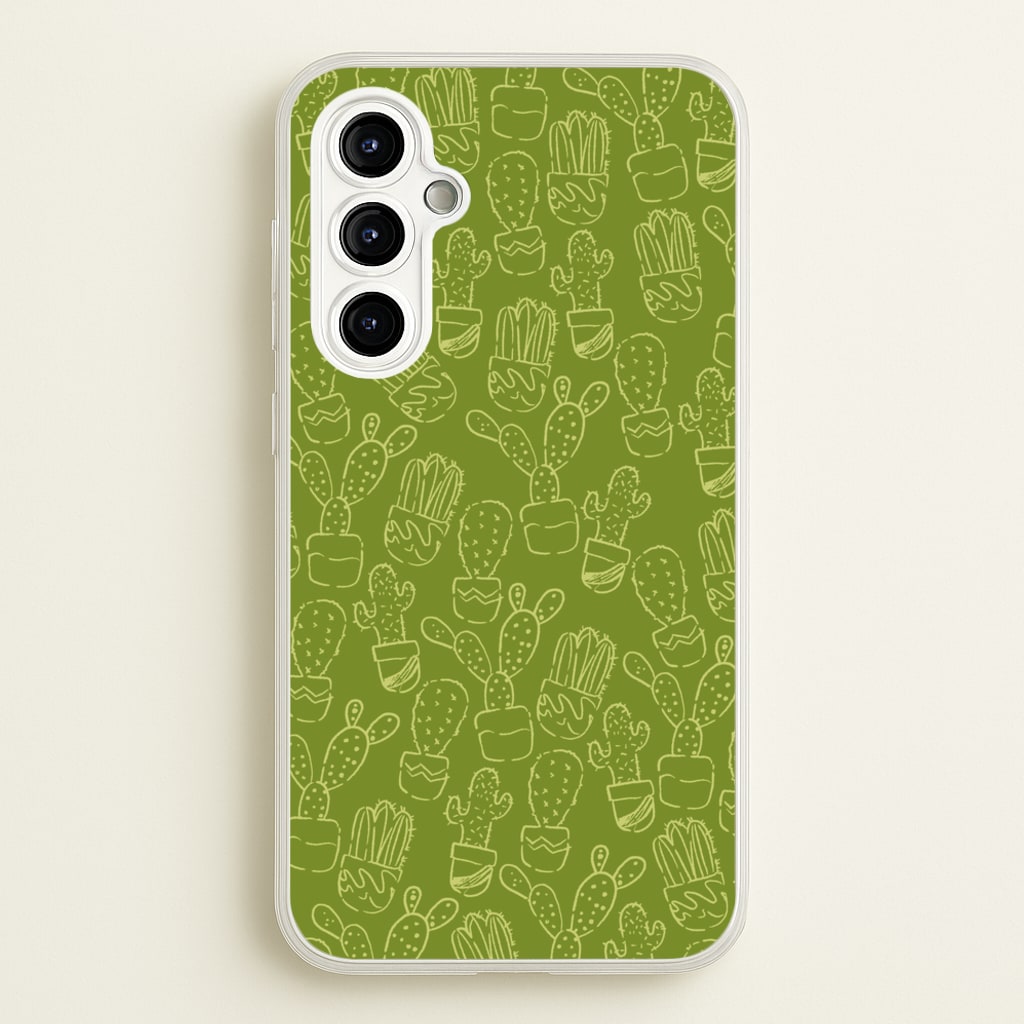 Green And Yellow Cacti - Western - Western Phone Case for Galaxy A54