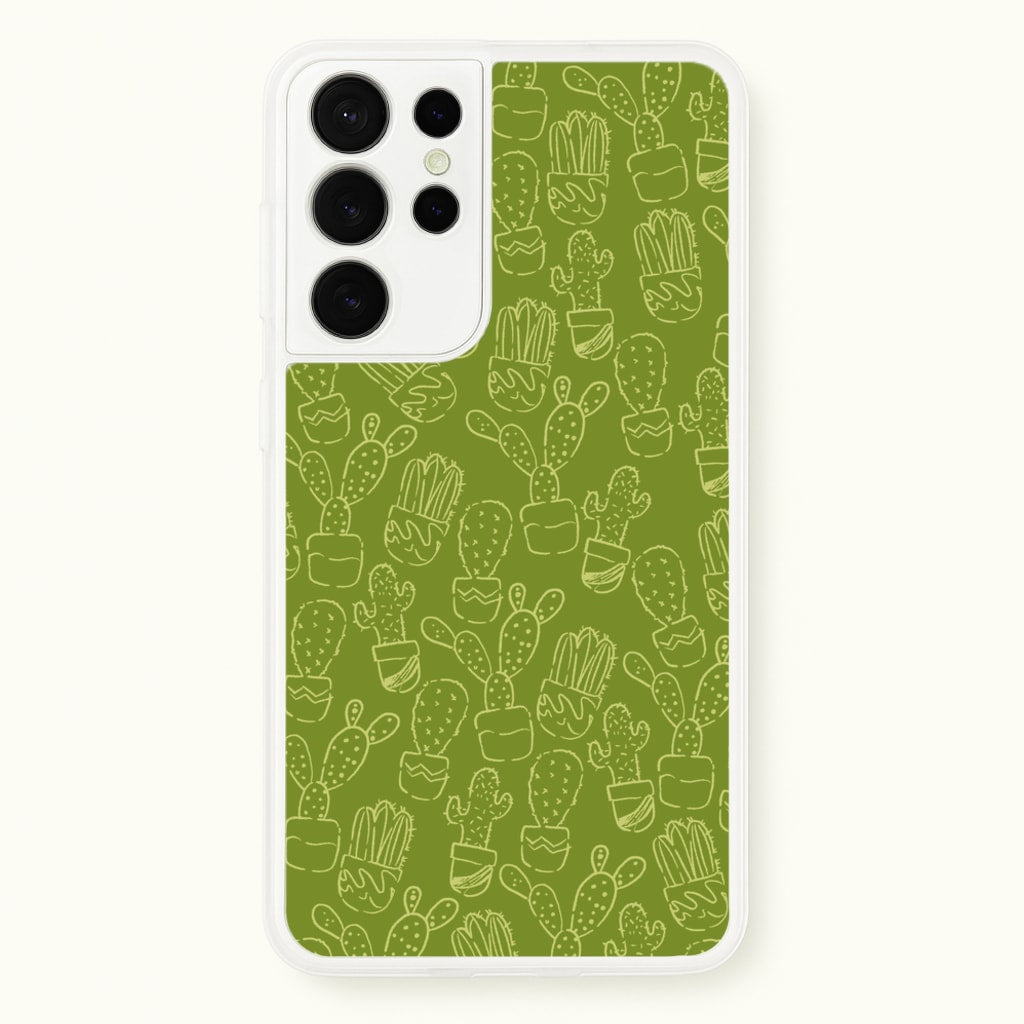 Green And Yellow Cacti - Western - Western Phone Case for Galaxy S21 Ultra