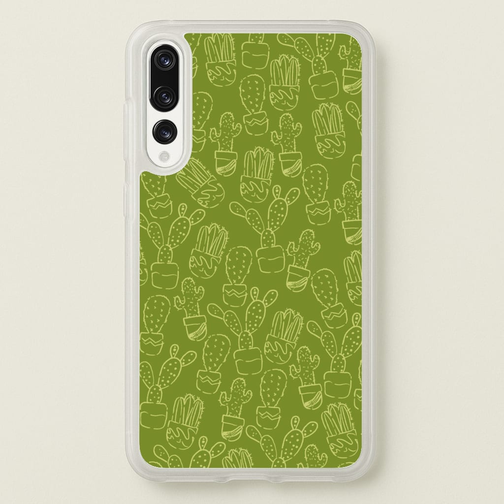 Green And Yellow Cacti - Western - Western Phone Case for Huawei P20 Pro