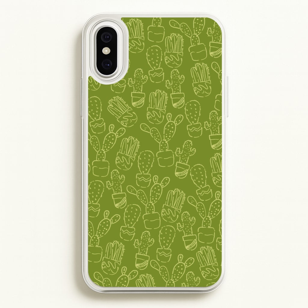 Green And Yellow Cacti - Western - Western Phone Case for iPhone XS Max