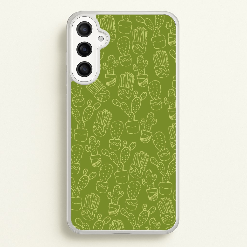 Green And Yellow Cacti - Western - Western Phone Case for Galaxy A34