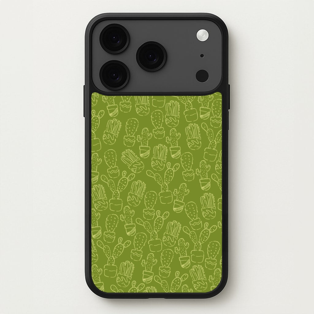 Green And Yellow Cacti - Western Phone Case for iPhone 17 Pro
