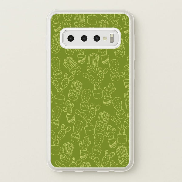 Green And Yellow Cacti - Western - Western Phone Case for Galaxy S10 Plus