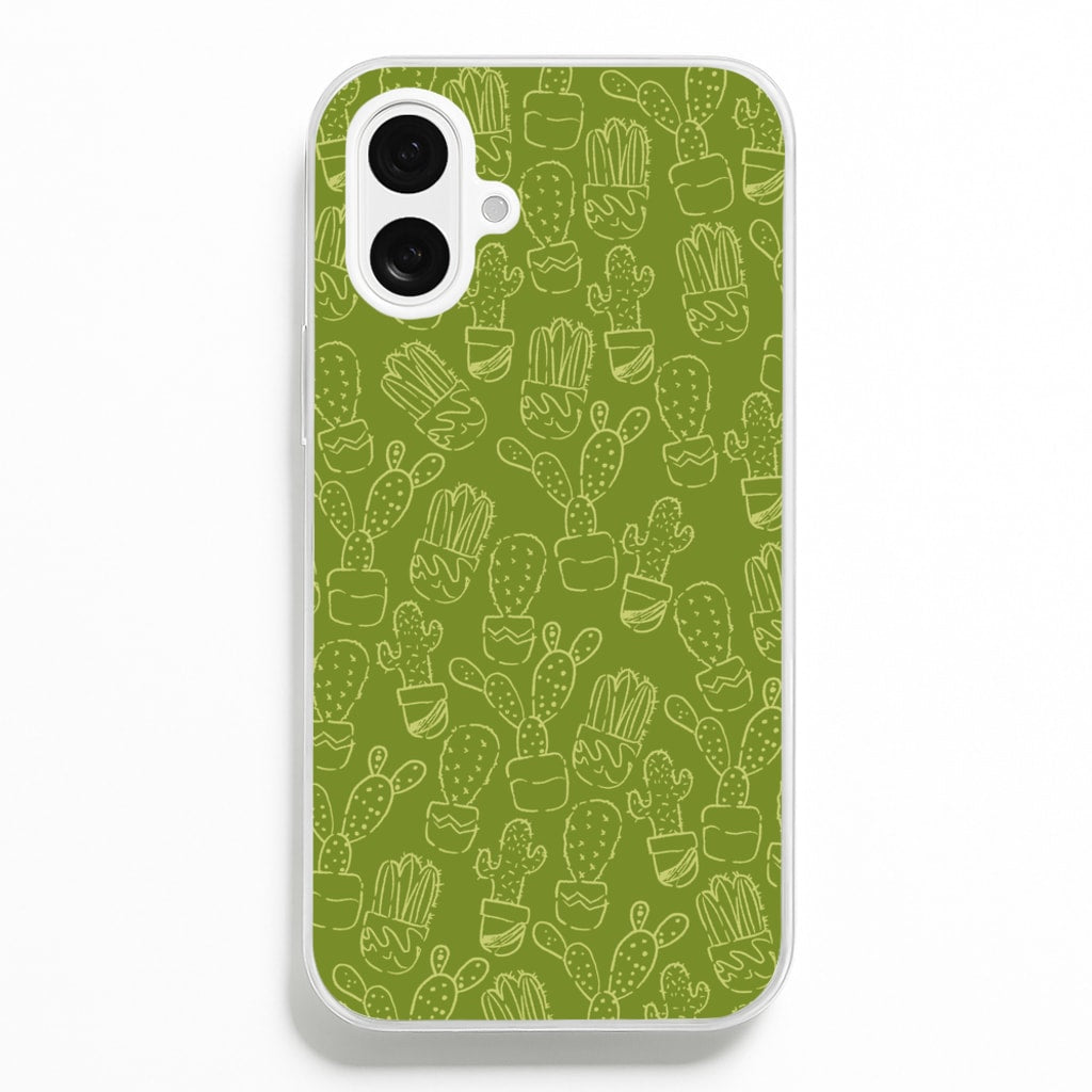 Green And Yellow Cacti - Western - Western Phone Case for iPhone 16 Plus
