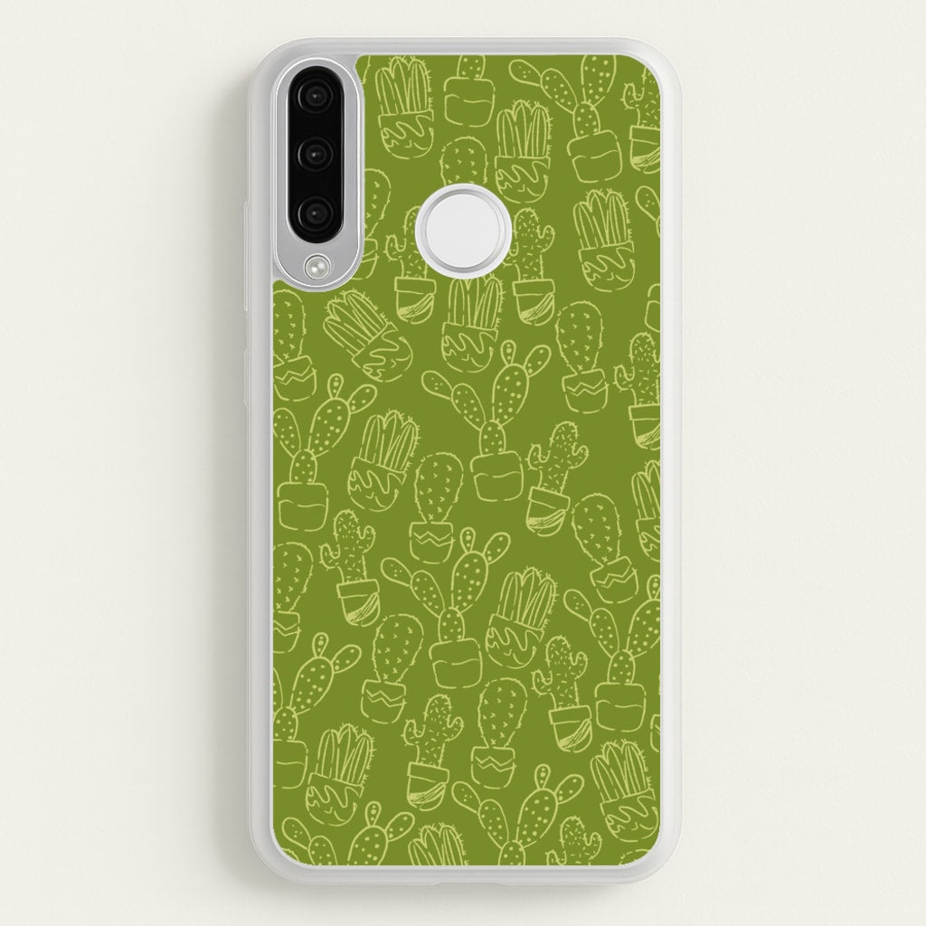 Green And Yellow Cacti - Western - Western Phone Case for Huawei P30 Lite