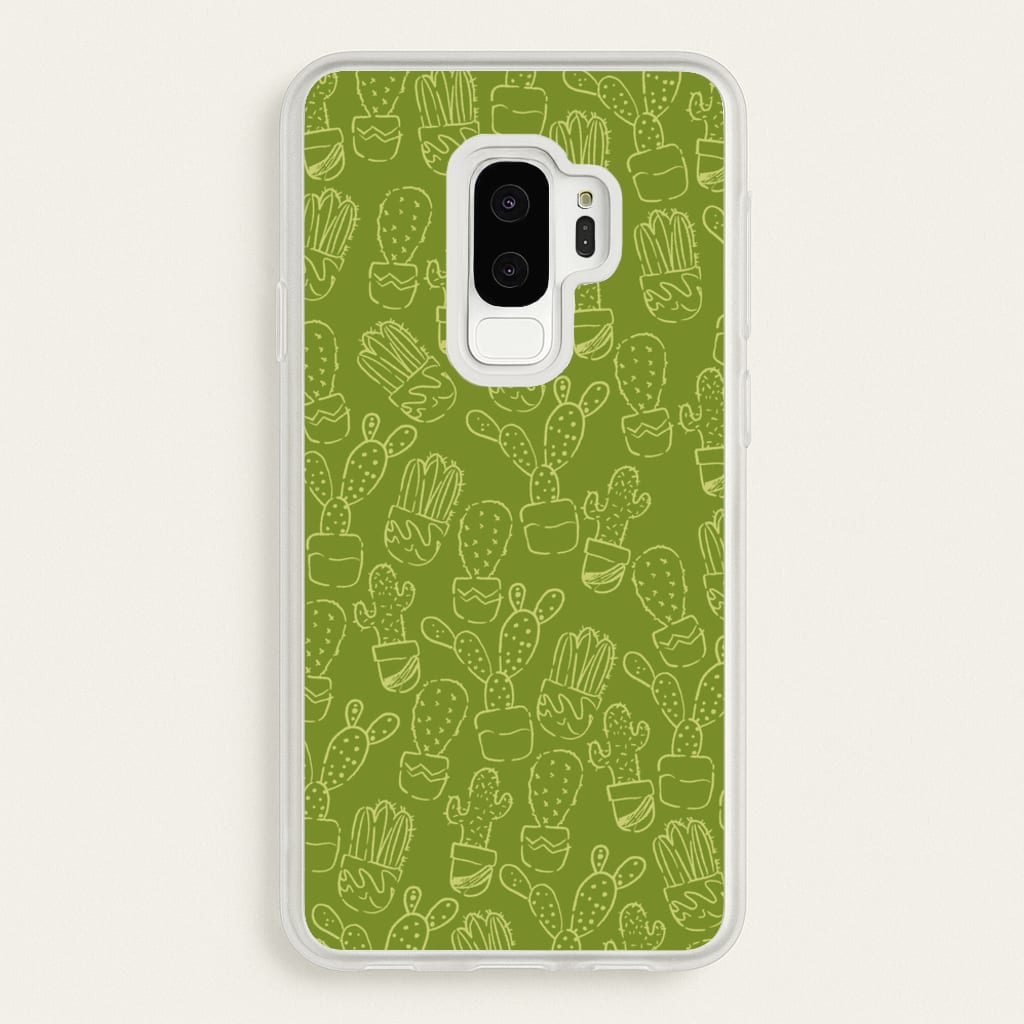 Green And Yellow Cacti - Western - Western Phone Case for Galaxy S9 Plus